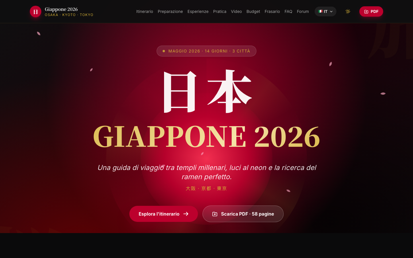 Giappone 2026 — guida di viaggio digitale